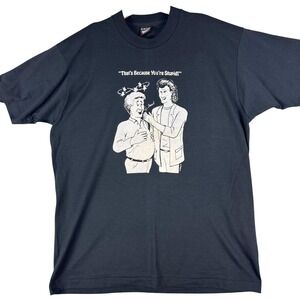 Vintage Stu Moss Shirt Mens XL Black Comedy Tour Graphic‎ Tee 90s Single Stitch